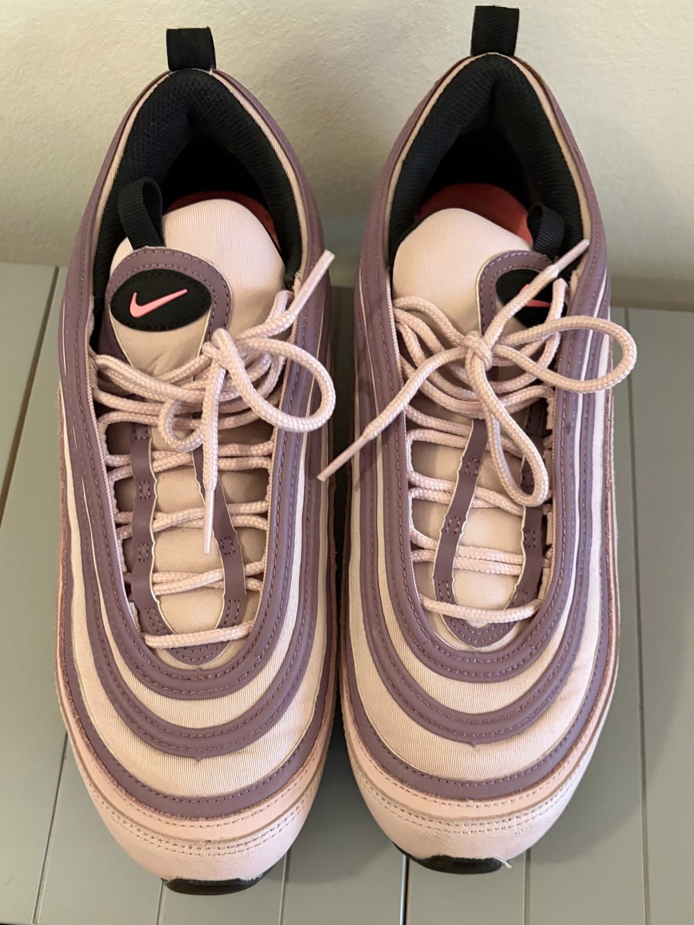 Nike Women's Pink and Lavender Air Max-97 Sneakers